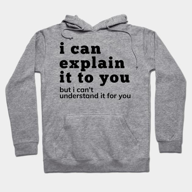 I Can Explain It To You But I Can't Understand It For You. Snarky Sarcastic Comment. Hoodie by That Cheeky Tee